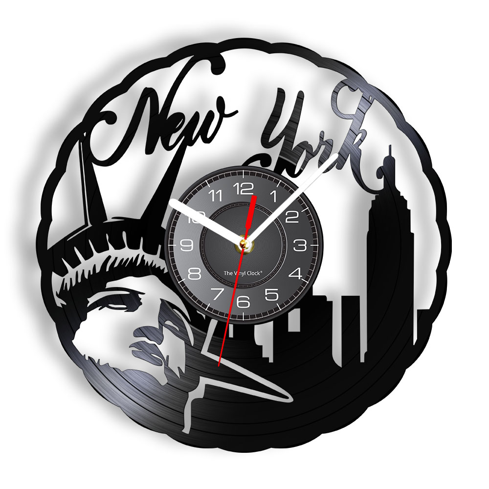 Interior Design York - Horloge murale vintage en vinyle avec